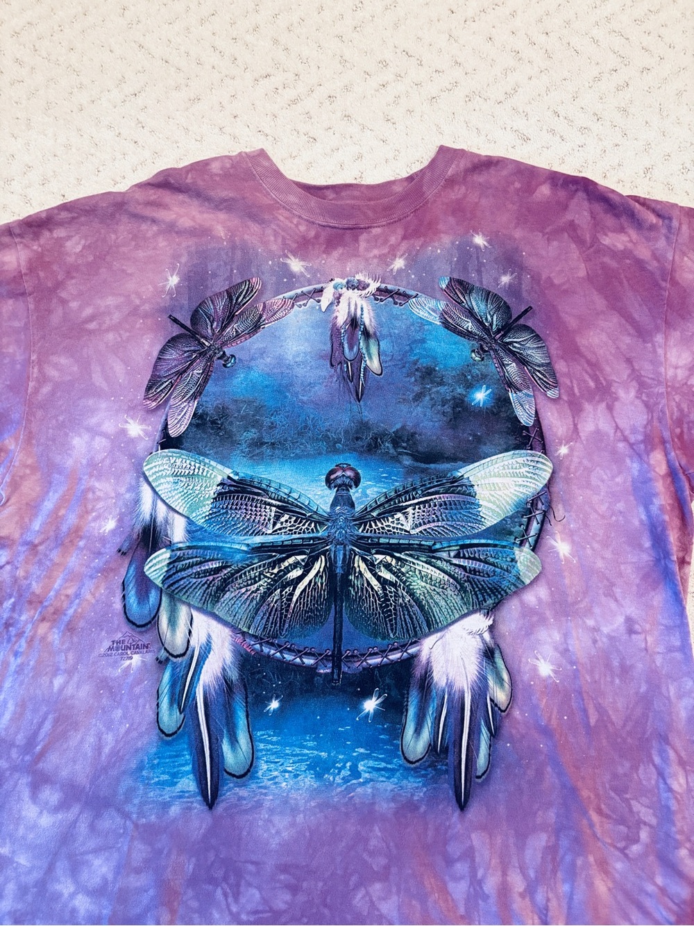 The Mountain Dragonfly Dreamcatcher Cotton T Shirt Mens Size 2XL Purple